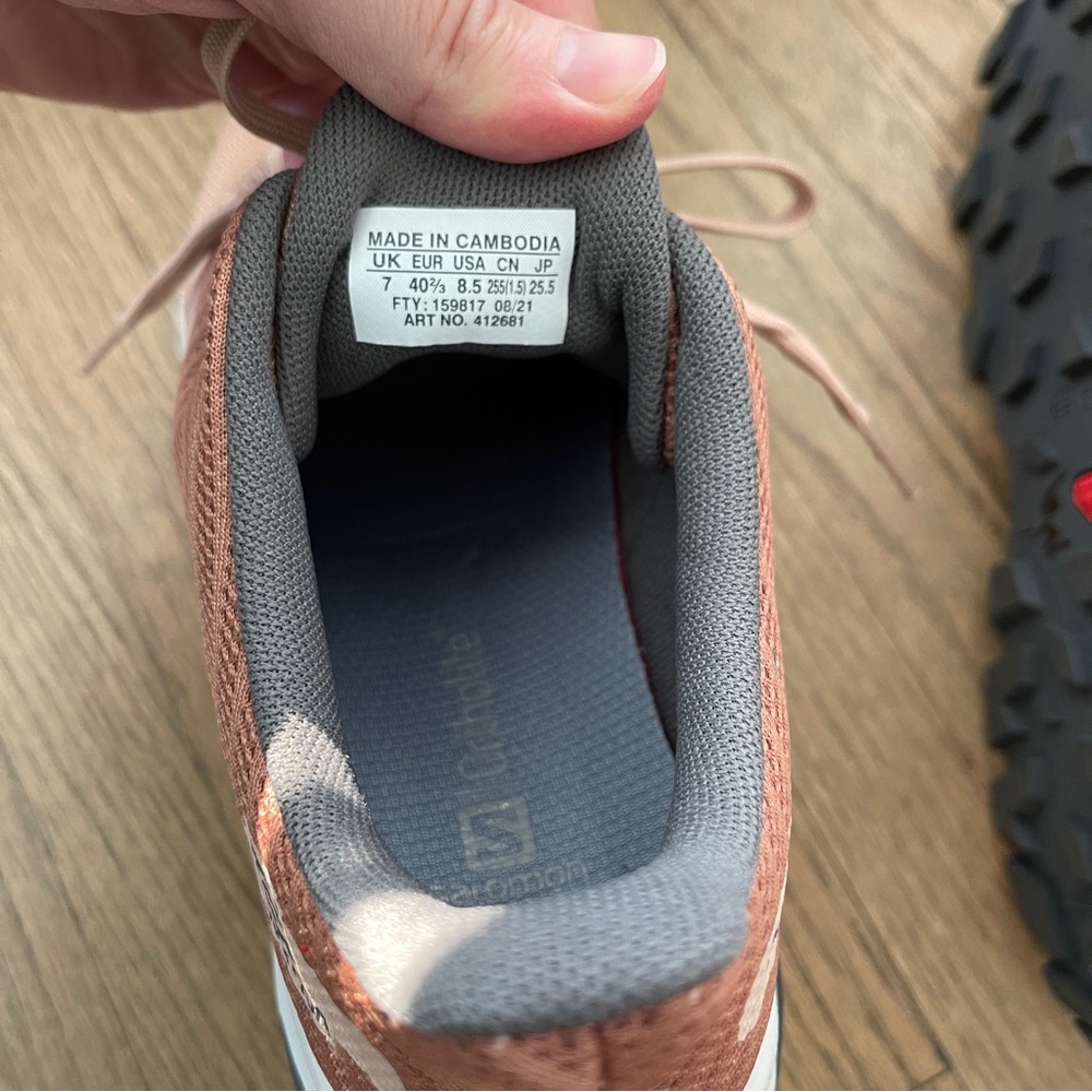 Salomon Pink and Gray Athletic Shoes - Picture 8 of 8